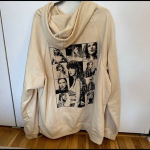 Taylor Swift Eras Tour Beige Cream Hoodie